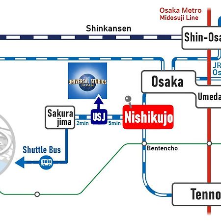 Usj 2 Stops, Umeda&Dotonbori 8Mins, Ninja Style Sv1 أوساكا المظهر الخارجي الصورة